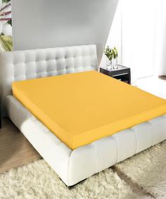 Простыня "Guten Morgen" на резинке трикотажная Yellow, без рисунка, желтый