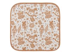 Подушка на стул "Guten Morgen" Nutcracker из рогожки; новый год бежевый, 40х40