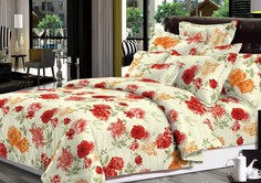 Постельное белье "Акварель" из поплина НАВАРРА Семейный 4 наволочки Бояртекс