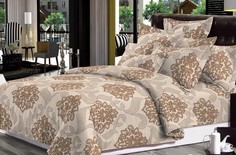 Постельное белье "Акварель" из поплина Пудинг 243 PK Семейный 4 наволочки Бояртекс