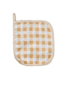 Прихватка "Мари Санна" из рогожки, Клетка желтая; Размер: 18х18