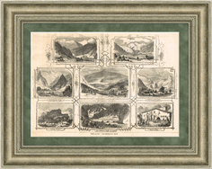 Гравюра Виды Альпийских гор: Тироль, 1863 г. Rarita