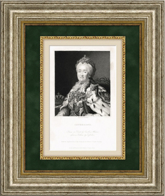 Портрет Екатерины Великой, гравюра по картине Александра Рослина, 1840-е гг. Rarita