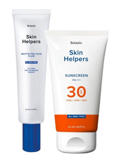 Набор: матирующий флюид для лица 30 мл + солнцезащитный крем SPF 30, 50 мл Skin Helpers