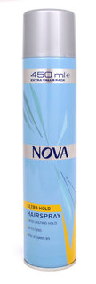 Лак для волос Nova жёлтый сверхсильной фиксации 450мл