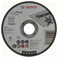 Диск отрезной абразивный Bosch Best по нерж 115x0,8, прямой 2608603486