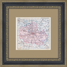 Карта московской области с железными дорогами, миниатюрная Rarita