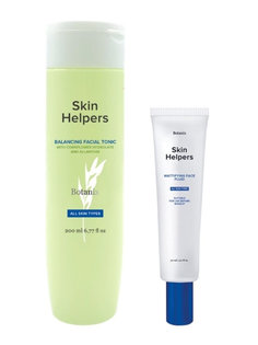 Набор для ежедневного применения Skin Helpers: матирующий флюид 30 мл+тоник для лица 200мл