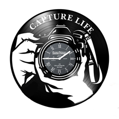 Настенные часы из виниловой пластинки, Лови момент, BloomingHome accents. CLOCK-13