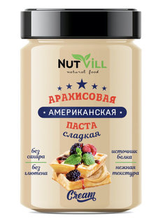 Паста арахисовая сладкая USA NutVill 180 г