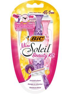 Бритва женская одноразовая, 3 лезвия Miss Soleil Beauty Kit, 4 шт. + триммер BIC