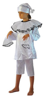 Костюм карнавальный Карнавалия.рф Пьеро (Золотой ключик) детский р.30 (116-122 см)