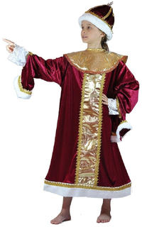 Костюм карнавальный Карнавалия.рф Царь deluxe детский р.32 (122-128 см)