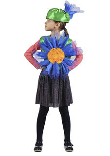 Карнавальный аксессуар Карнавалия.рф Костюм Василек (жилетка и шапочка) детский
