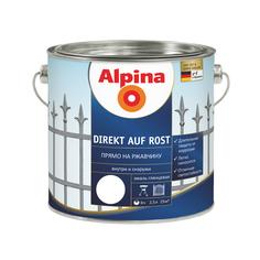 Эмаль по металлу Alpina Direkt Auf Rost прямо на ржавчину Белый 2,5 л