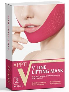Патч маска APPTI V-Line для поддержания овала лица Красная 6 шт