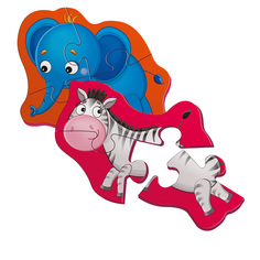 Мягкие магнитные пазлы Vladi Toys Baby puzzle Слоник и зебрик, 2 пазла