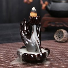 Подставка для благовоний "Рука с лотосом" стелющийся дым Luxury Gift