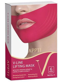 Патч двойная маска APPTI V-Line для поддержания овала лица Двойная красная 6 шт