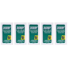 Сменные лезвия для бритья 5 контейнеров по 5 лезвий Derby Extra Double Edge Razor Blade