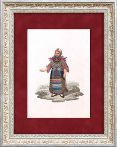 Финка в праздничном народном костюме, гравюра с ручной раскраской, 1816 г. Rarita
