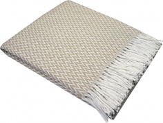 Плед "Валенсия", 140х200, 50% -хлопок, 30%- п/э,20%- пан, бел-беж Vladi