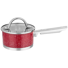 Ковш со стеклянной крышкой, нерж.сталь 1,0л 14х7,5см Agness_937-333