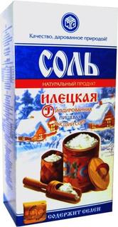 Соль РусСоль Илецкая йодированная пищевая помол №1 высший сорт 650 г
