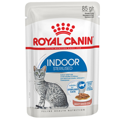 Влажный корм для кошек ROYAL CANIN Indoor Sterilised, мясо, 12шт, 85г