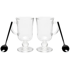 Набор из двух кружек с ложкой MaxxMalus “Irish Cofe“, цвет черный