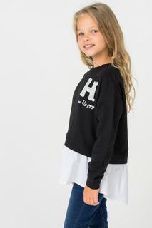 Толстовка для девочки iDO, цв.чeрный, р-р 140