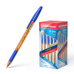 Ручка шариковая ErichKrause® R-301 Amber Stick&Grip 0.7, синий в коробке 50 шт