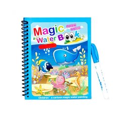 Многоразовая водная раскраска Magic Book Морской мир, водный маркер в комплекте Wellywell
