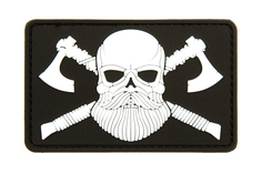 Патч TeamZlo "Череп викинга с топорами ПВХ" BK (TZ0068BK)