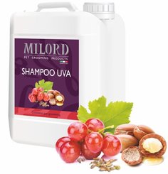 Шампунь для кошек и собак Milord Uva очищающий, виноград, 5 л