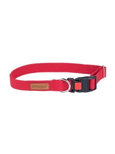 Ошейник для собак регулируемый AmiPlay Cotton с блокировкой M 35-50/2 см, красный