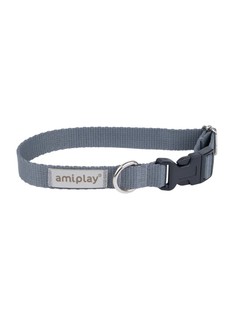 Ошейник для собак регулируемый AmiPlay Samba S, 20-35/1.5 см, серый