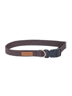 Ошейник для собак регулируемый AmiPlay Cotton M 35-50/2 см, коричневый