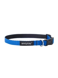 Ошейник для собак регулируемый AmiPlay Twist M 25-40/1,5 см, синий