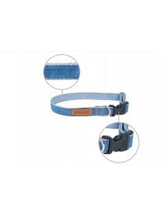 Ошейник для собак повседневный Amiplay , Denim M 25-40/1,5 см, голубой