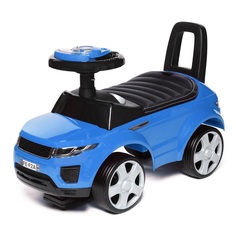 Каталка BabyCare Sport car кожаное сиденье, резиновые колеса, синий