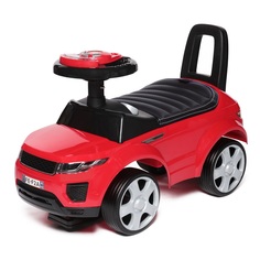 Каталка BabyCare Sport car кожаное сиденье, резиновые колеса, красный