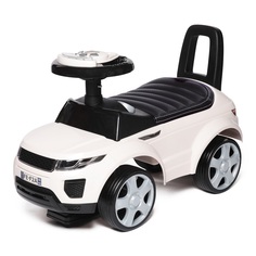 Каталка BabyCare Sport car кожаное сиденье, резиновые колеса, белый