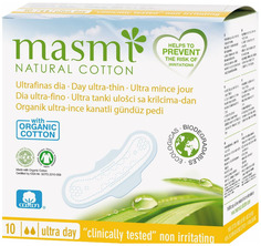 Прокладки гигиенические "Masmi Natural Cotton", ультратонкие, дневные, 10 штук