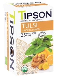 Чай Tipson ТУЛАСИ "Органические имбирь с лимоном", 25 саше