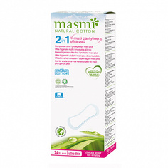 Гигиенические прокладки 2 в 1 Masmi,"Soft Maxi Plus" из органического хлопка, 24шт