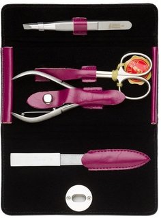 Маникюрный набор, Mertz Manicure 4 пр., футляр кожаный, розовый A4440RF Mertz Manicure