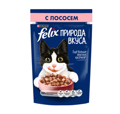 Влажный корм для кошек Felix Природа вкуса, для взрослых, лосось, 85г