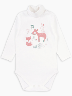 Боди-водолазка Wooly Wool Веселый малыш 48322/w/F/молочный р.86