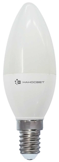 Лампа светодиодная E14 6W 2700K свеча матовая LE-CD-6/E14/827 L250 Наносвет